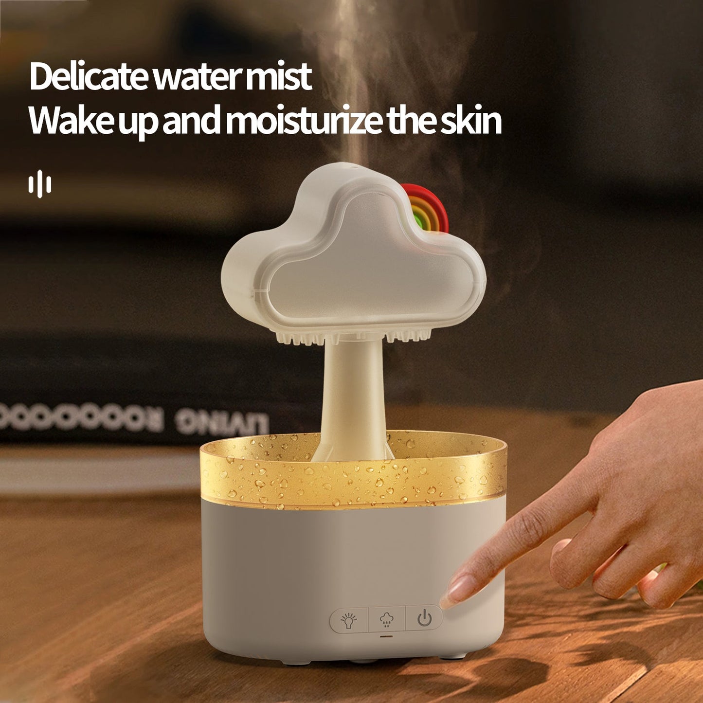 Rain Humidifier Snuggling 500ML Cloud Humidifier Air Home Fogger Mist Ultrasonic Air Humidifier Mushroom Rain Cloud Humidifier