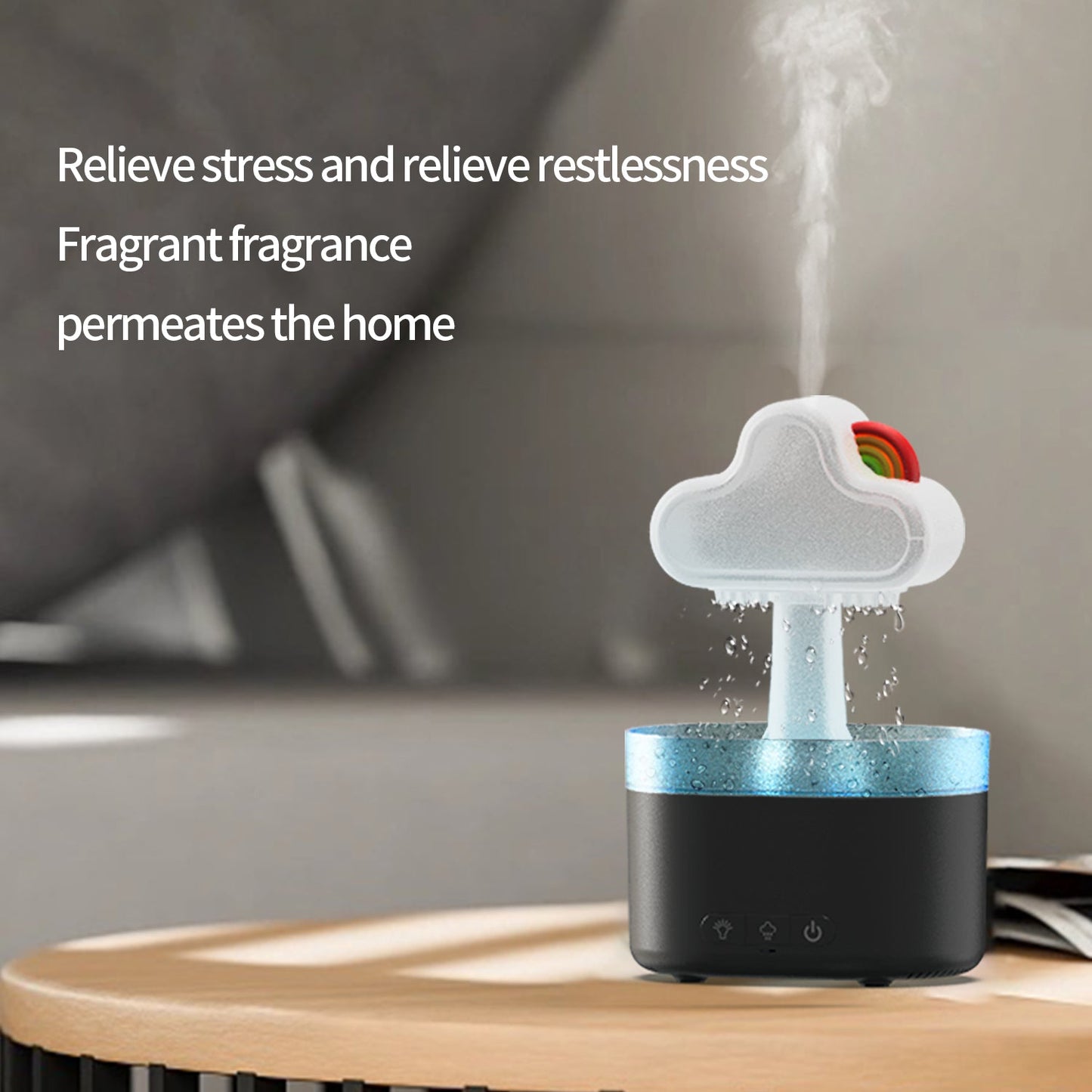 Rain Humidifier Snuggling 500ML Cloud Humidifier Air Home Fogger Mist Ultrasonic Air Humidifier Mushroom Rain Cloud Humidifier