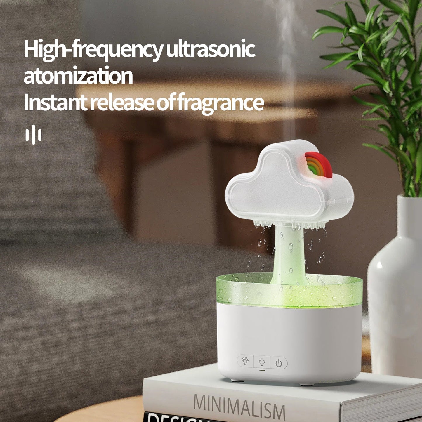 Rain Humidifier Snuggling 500ML Cloud Humidifier Air Home Fogger Mist Ultrasonic Air Humidifier Mushroom Rain Cloud Humidifier