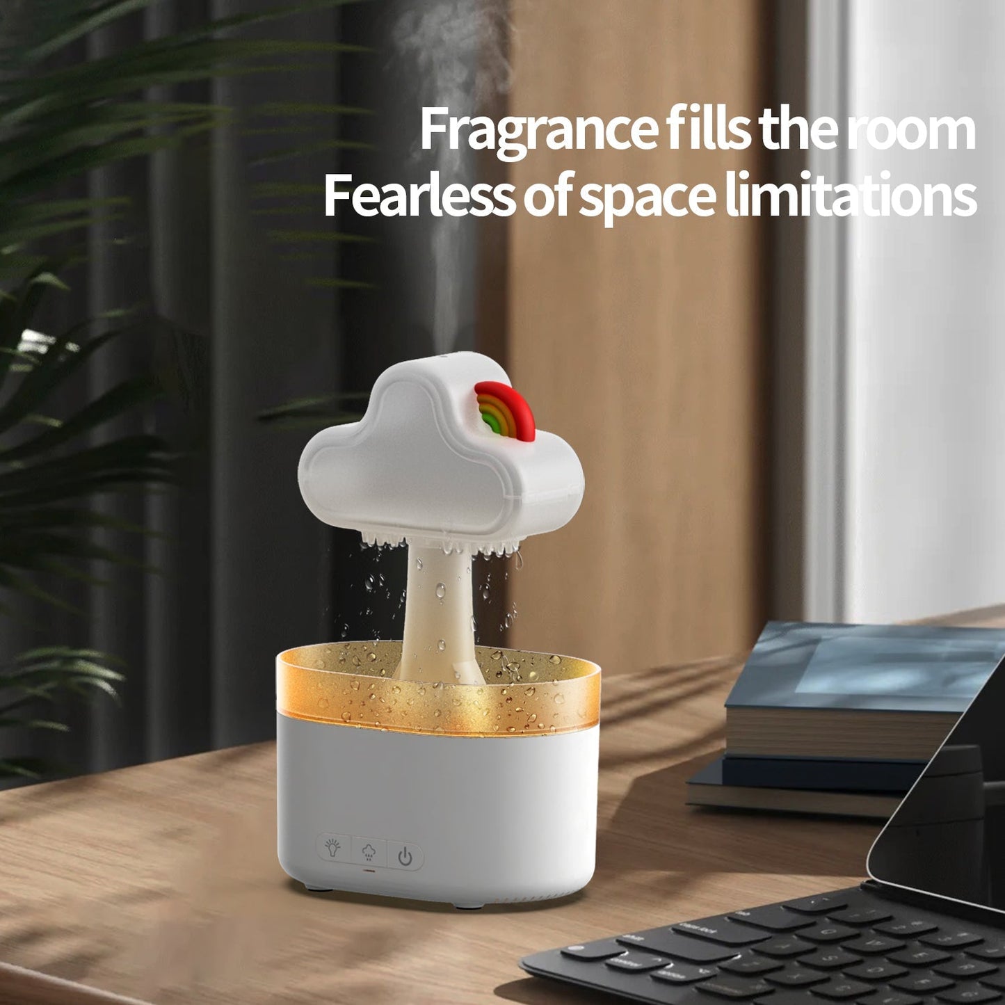 Rain Humidifier Snuggling 500ML Cloud Humidifier Air Home Fogger Mist Ultrasonic Air Humidifier Mushroom Rain Cloud Humidifier