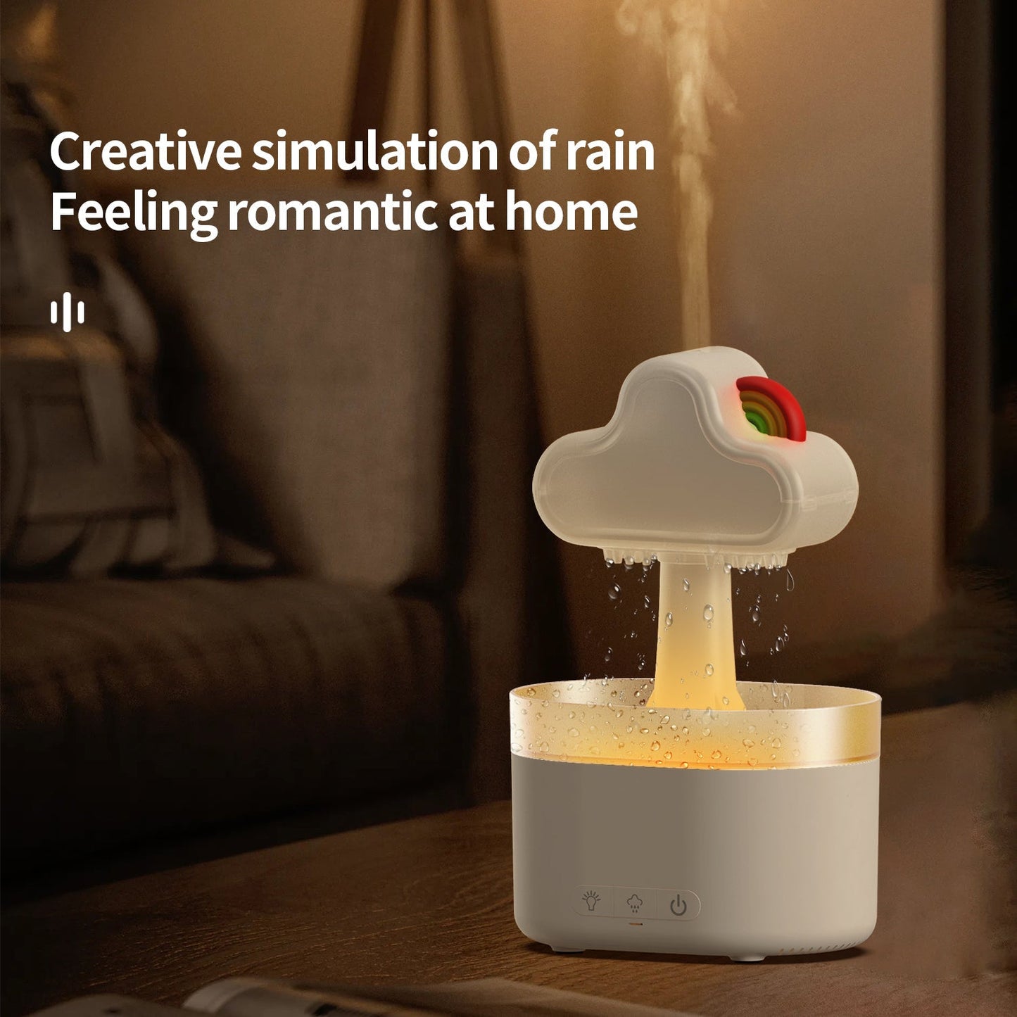 Rain Humidifier Snuggling 500ML Cloud Humidifier Air Home Fogger Mist Ultrasonic Air Humidifier Mushroom Rain Cloud Humidifier