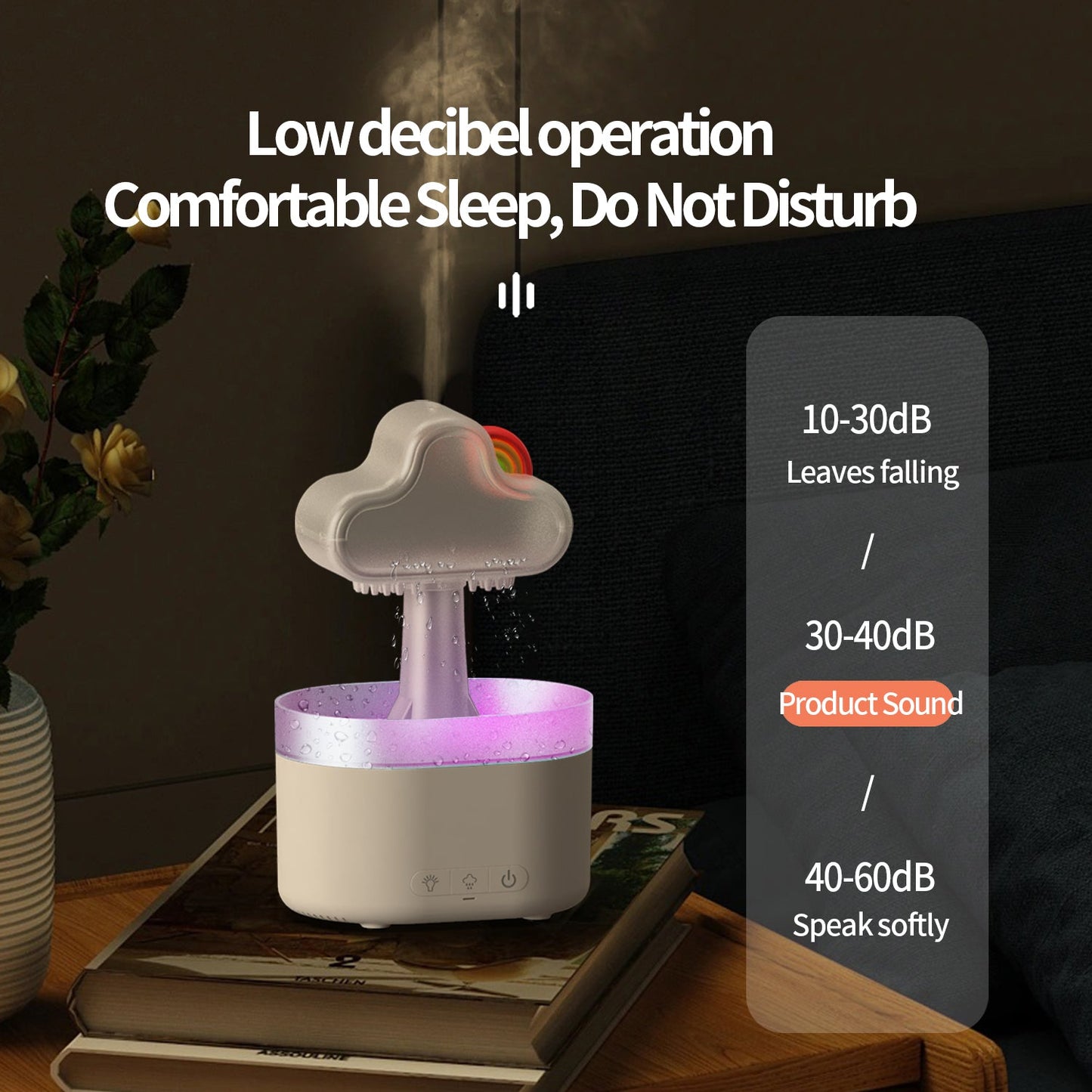 Rain Humidifier Snuggling 500ML Cloud Humidifier Air Home Fogger Mist Ultrasonic Air Humidifier Mushroom Rain Cloud Humidifier