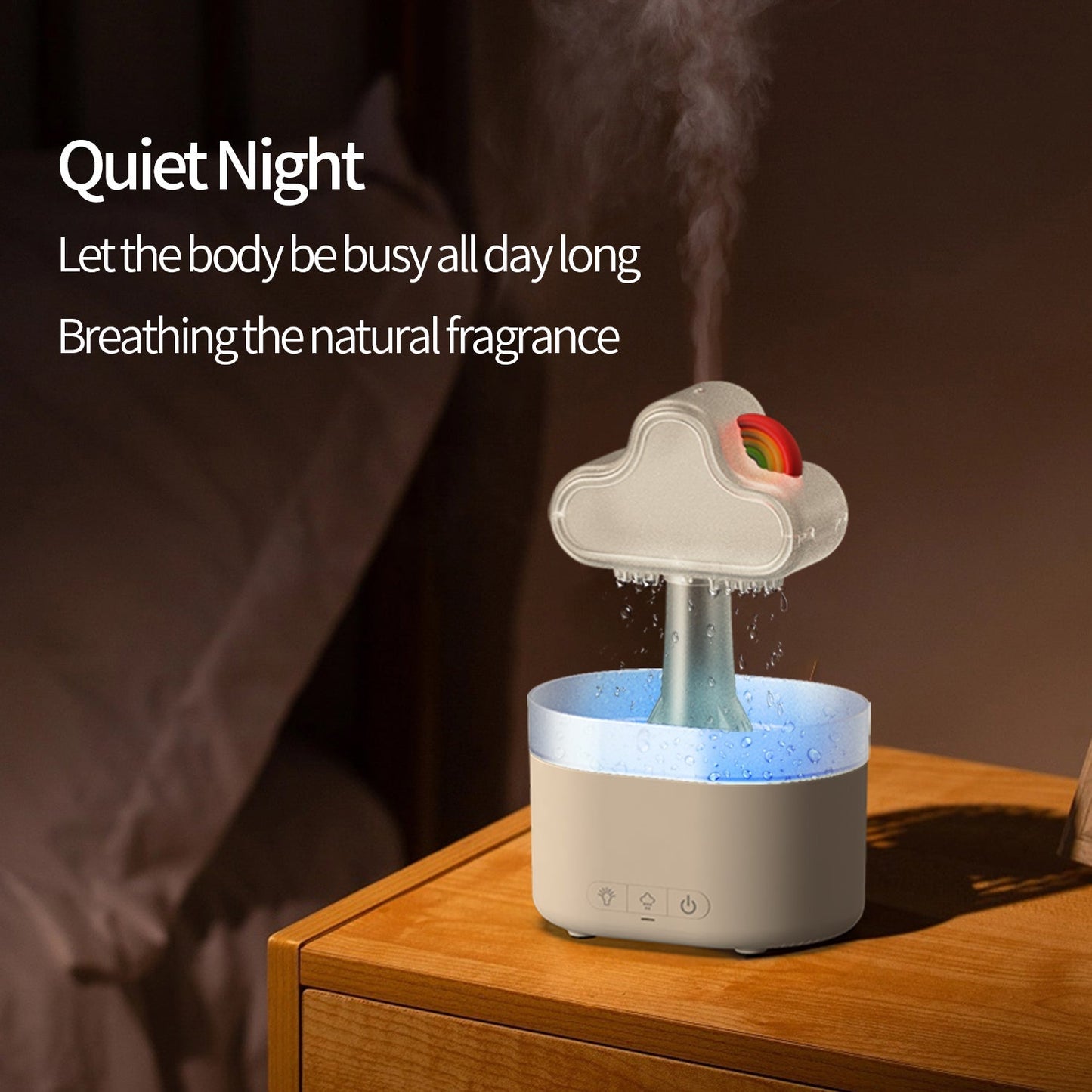 Rain Humidifier Snuggling 500ML Cloud Humidifier Air Home Fogger Mist Ultrasonic Air Humidifier Mushroom Rain Cloud Humidifier